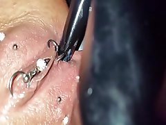 Close Up Latex Masturbation Piercing 